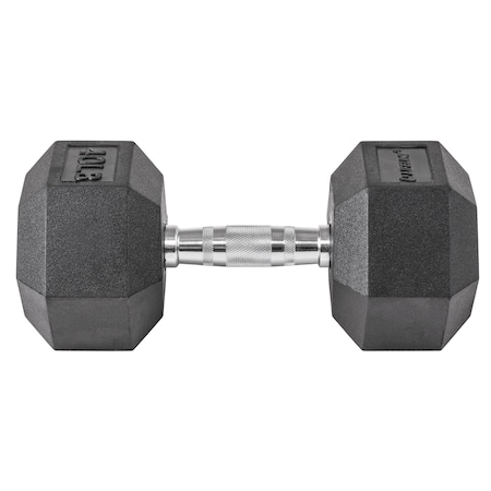Lifeline Fitness Hex Rubber Dumbbell, 40lbs LLHRD40
